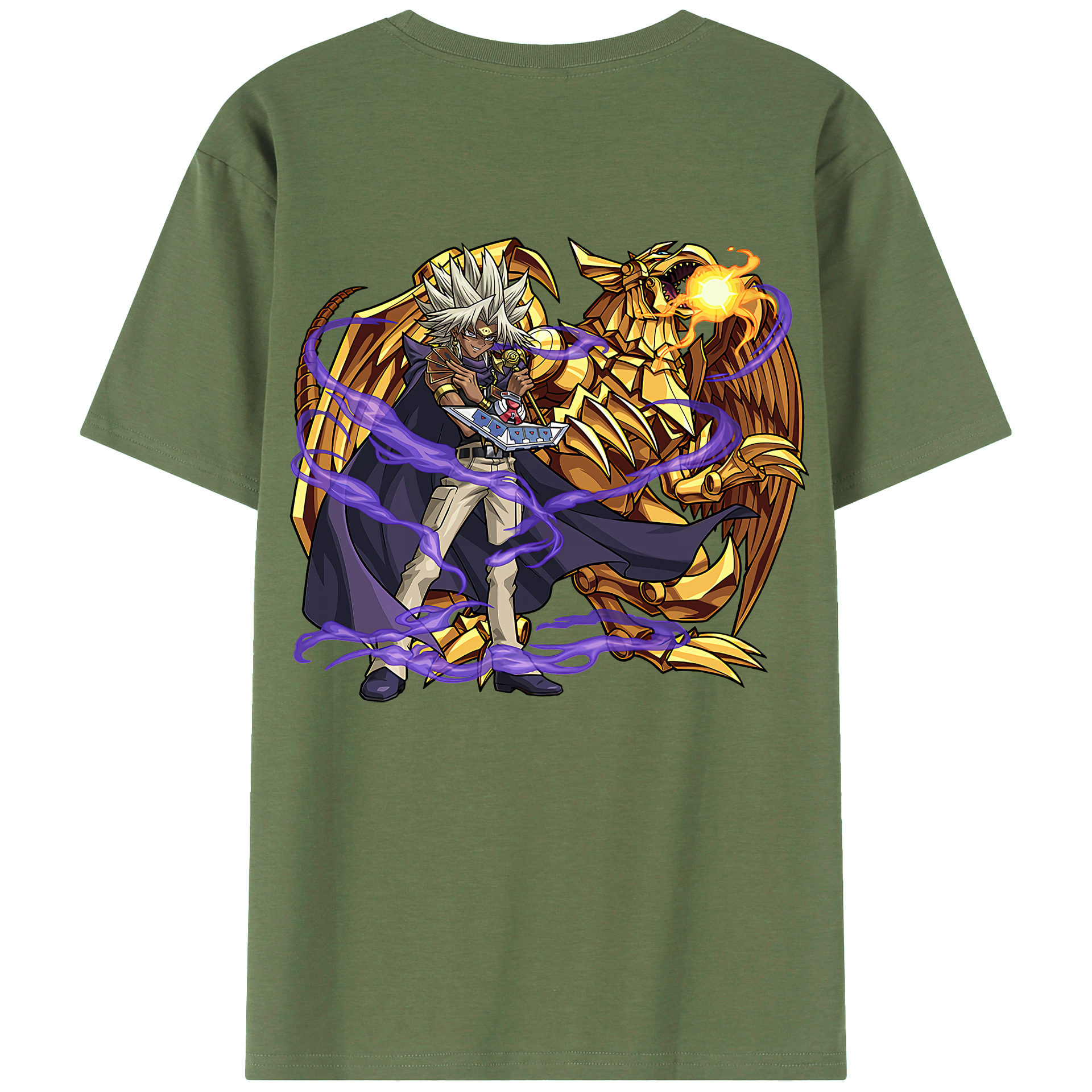 （画像用） 遊☆戯☆王 Yu-Gi-Oh! 綿100％ メンズ半袖Tシャツ（バックプリント） 通気性